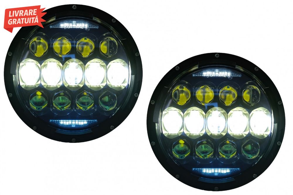 Faruri Full LED CREE Dublu Proiector Halo DRL Jeep Wrangler TJ & JK (1