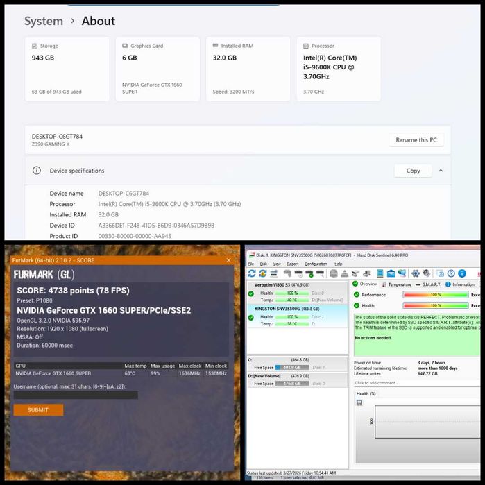 Calculator / PC Gaming / Setup – i5 9600K + GTX 1660 Super + Cadou