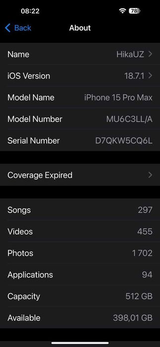 свой iphone 15 pro max 512 gb white titanium 86% battery