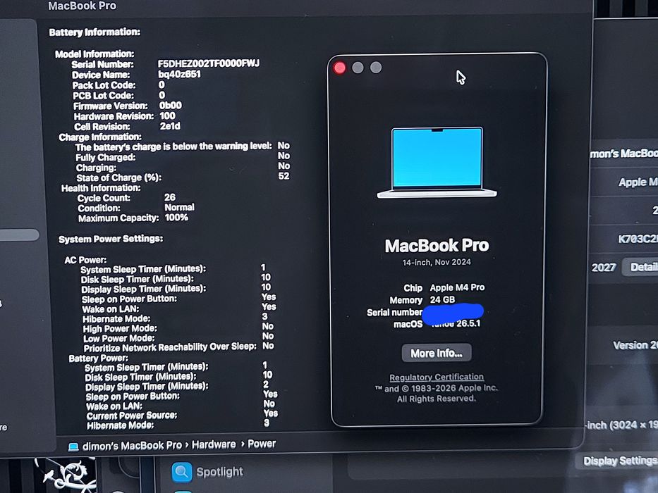 Macbook Pro 14" 24/512 M4 Pro