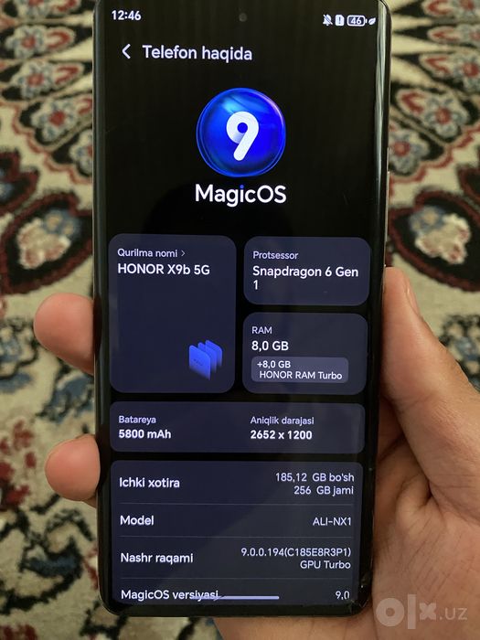Honor x9b 8x8=256Gb