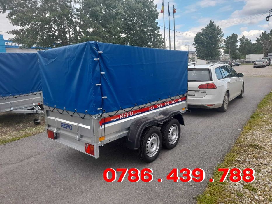 Remorca REPO auto noua 750 kg cu prelata  omologata  apicola atv moto