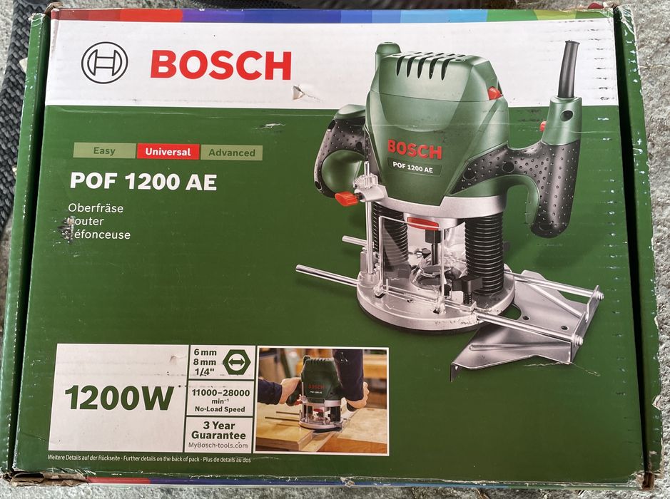 Bosch POF 1200 AE – Freză electrică pentru lemn 1200W – Stare excelentă, completă în cutie