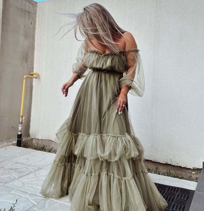 Rochie elegantă kaki