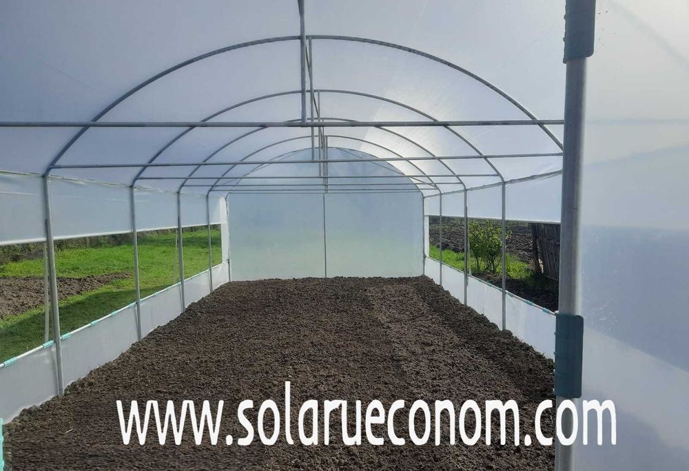 Solar (sera) - structura metalica și folie - 5x6m(30 mp) – 2977 lei