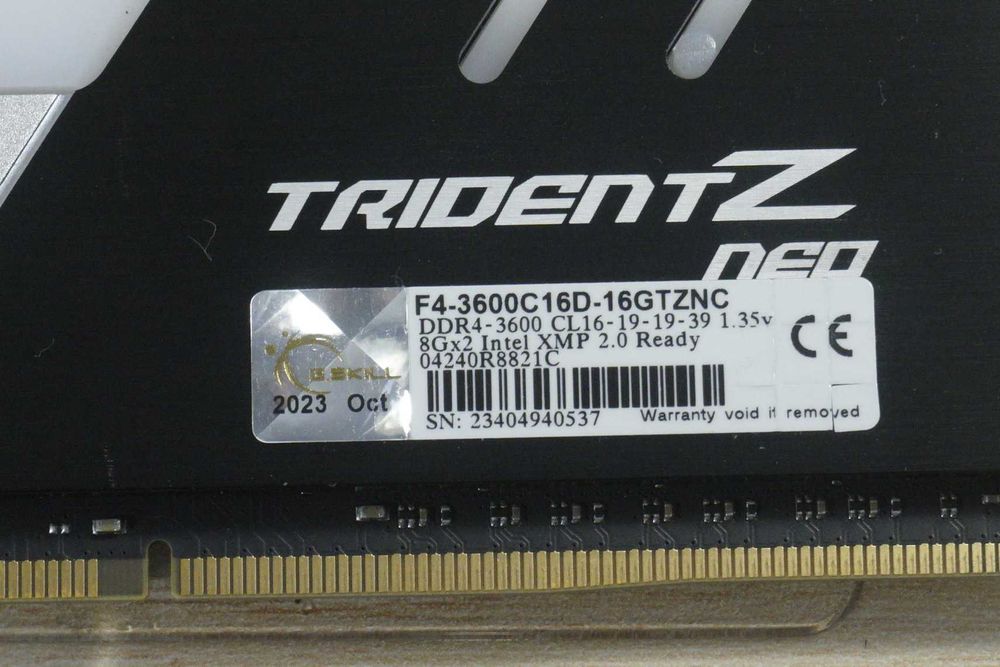 16GB 2x8 RAM DDR4 3600 MT's CL 16 G.Skill Trident Z Neo RGB / Вкл.ДДС
