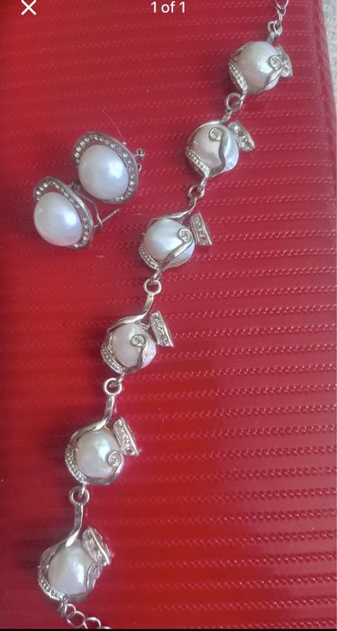 Ръчноизработена брошка & Лот нови бижута с перли, камъни и мъниста