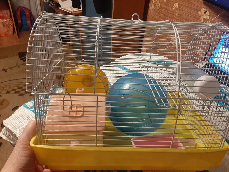 Клетка для хомяков в комплекте.