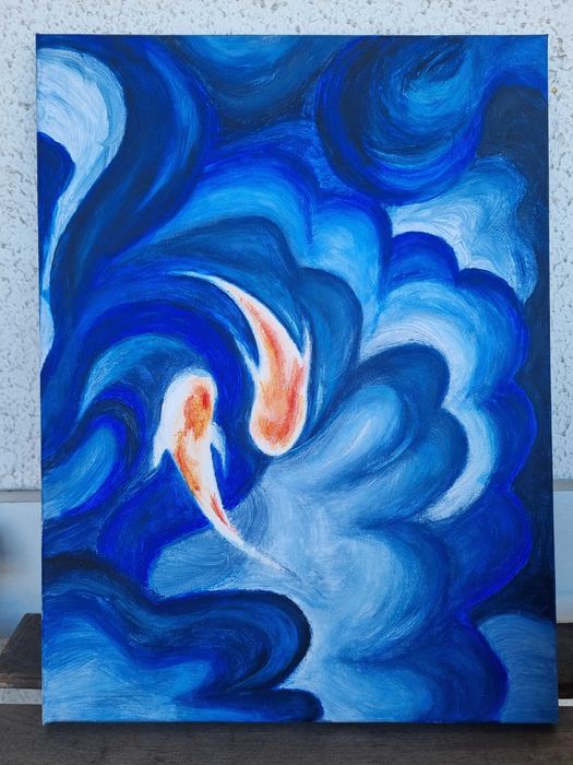 Акварелна картина с риби