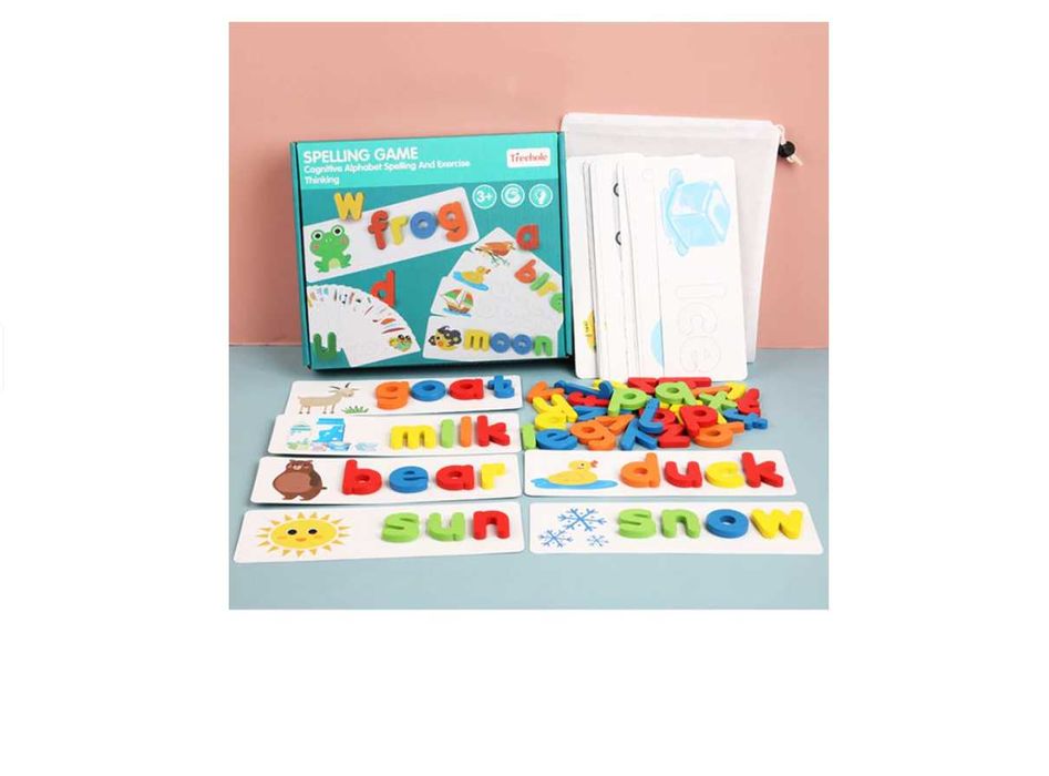 Joc educativ din lemn, invata alfabetul si limba engleza