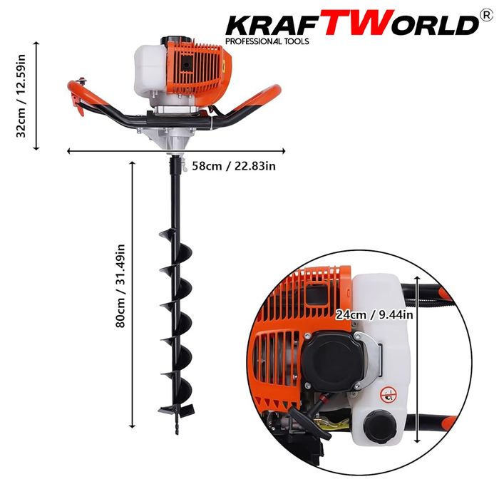 Бензинов свредел  с двутактов двигател