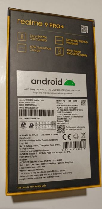 Vând Realme 9 pro+