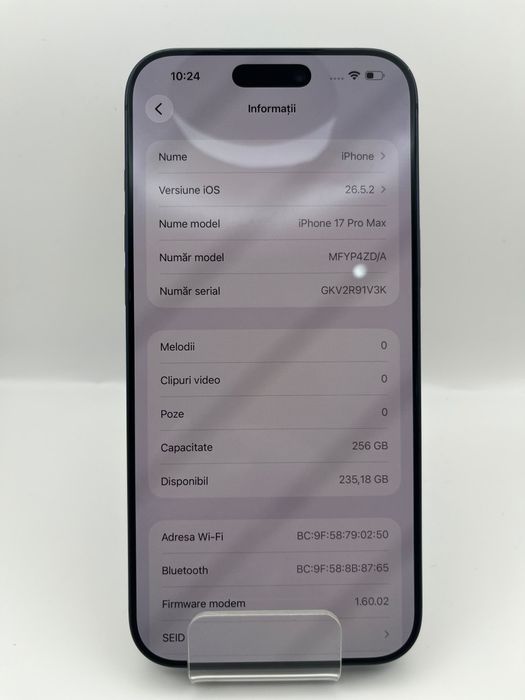 Iphone 17 Pro Max  100% 256gb Amanet BKG