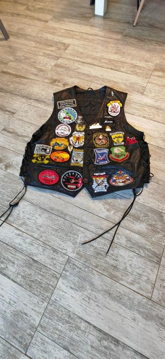 Vesta moto  biker Custom din piele naturală