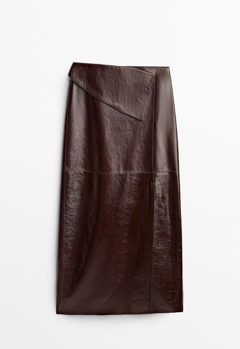 Fusta din piele Massimo Dutti Limited Edition