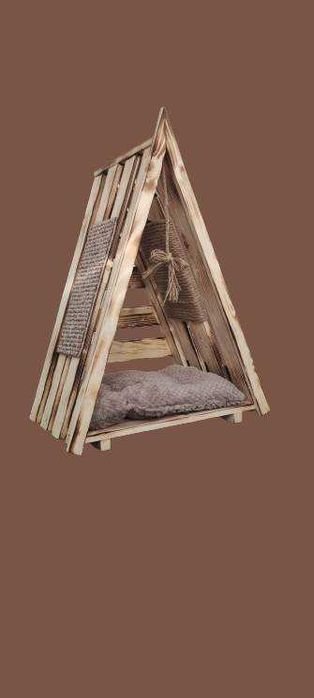 Дървено иглу за куче и коте Легло за котки и кучета