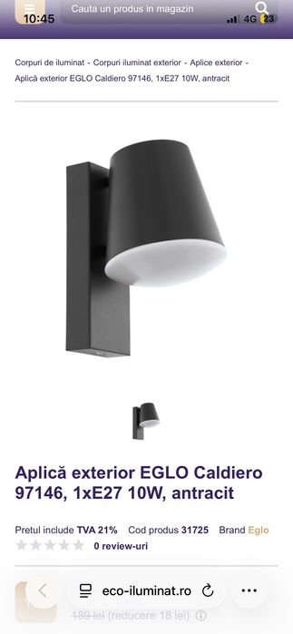 Aplice exterior EGLO Caldiero 97146