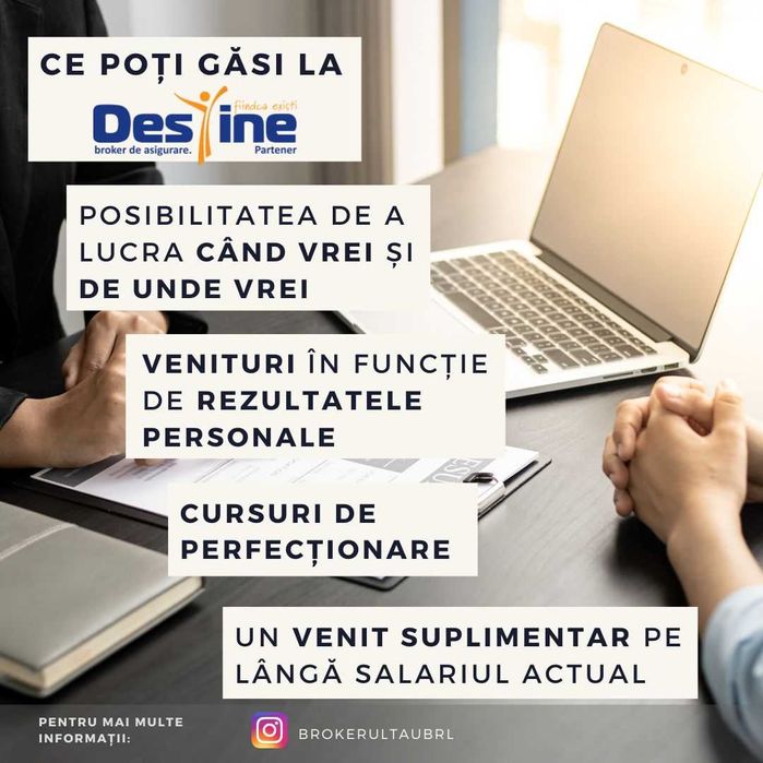 Job part time - remote - Calificare profesională broker de asigurări