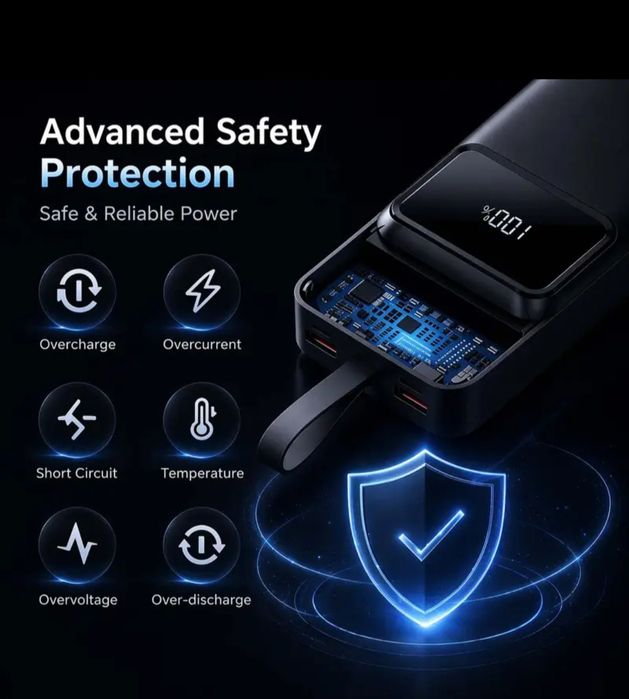 50000 mAh-66W Baterie externa cu afișaj led și lanternă