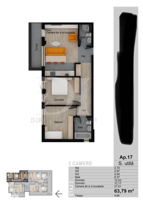 Apartament trei camere | Zona Muzeul Apei