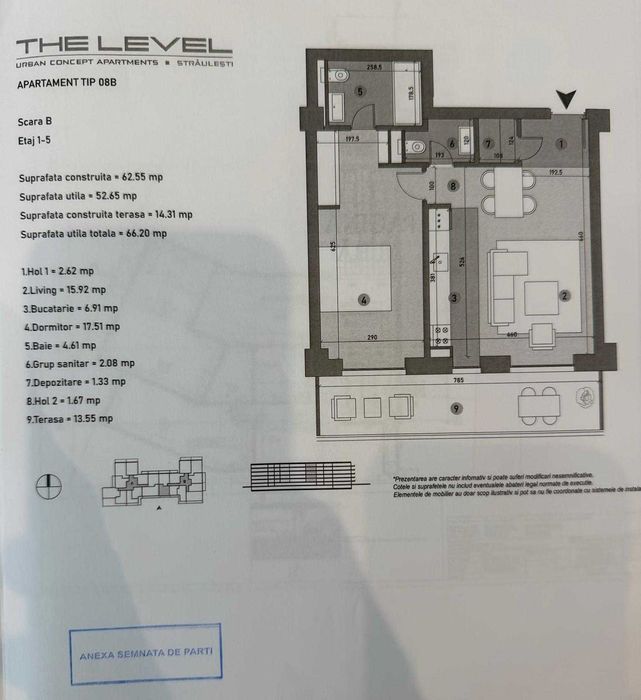 Vand Apartament 2 camere The Level 3 Piata presei libere + Parcare subterana