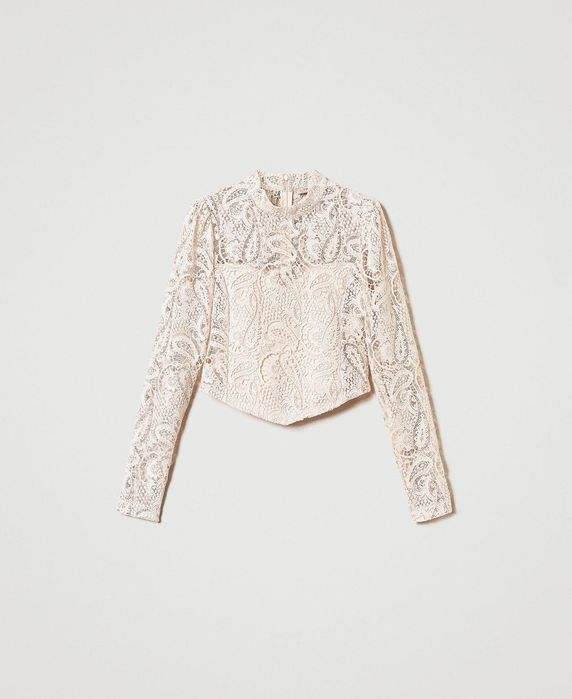 Блуза Twinset от дантела макраме,L/XL, подплатена, нова с етикет!