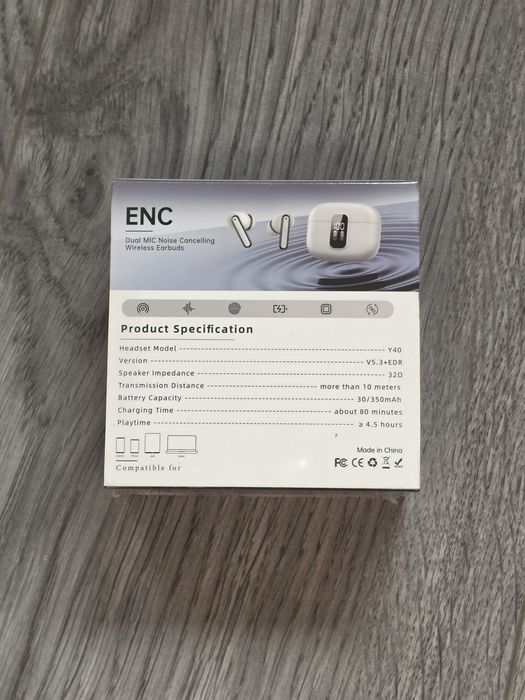 Căști Wireless Y40 ENC + Display LED | Noise Cancelling | Noi