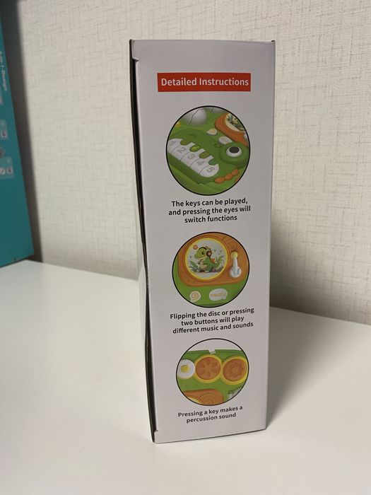 Интерактивна музикална маса „Динозавър с пиано“, масичка, плоча, яйца