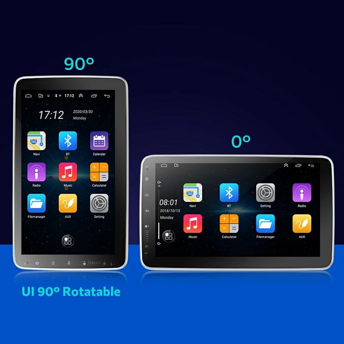 Android екран 10 и 9 инча Универсална 360 ° 1 дин  андроид навигация