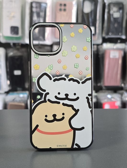 Кейс с картинка за iPhone 14 твърд гръб със силиконова рамка и щампа