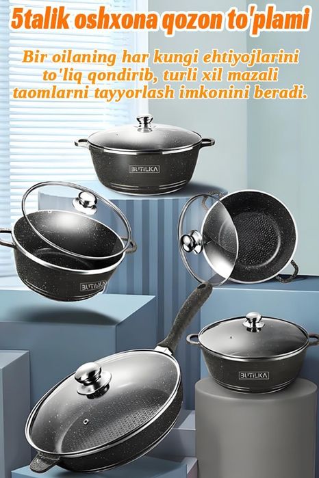 Maifan toshli yopishmaydigan idishlar toʻplami