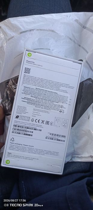 IPhone 17 pro sim+esim 256gb  yangi