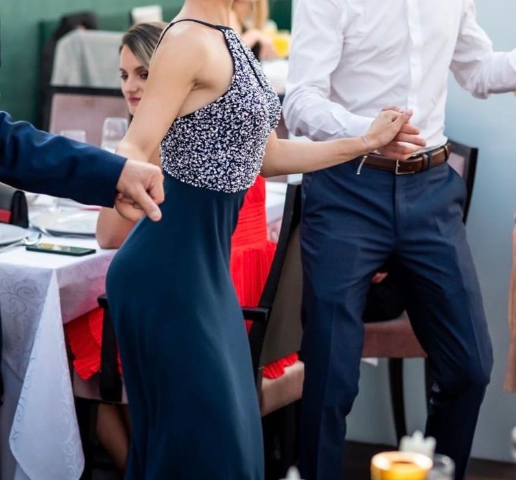 Rochie lunga bleumarin