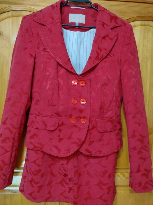 Уникален Костюм на "КENSOL"- САКО двуредово + ПОЛА ! НОВ! №46