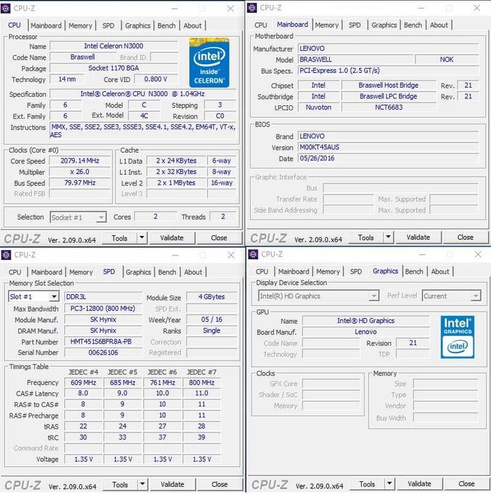 Mini PC Lenovo M600, Celeron N3000/4 GB / 120 ssd