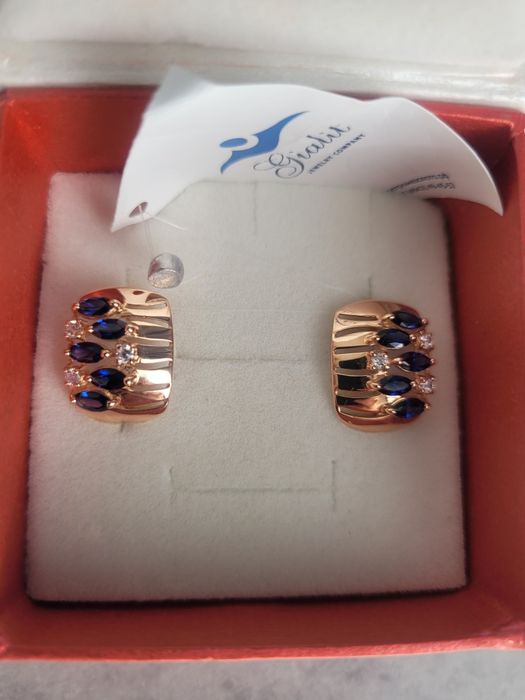 Серьги с сапфиром 585
