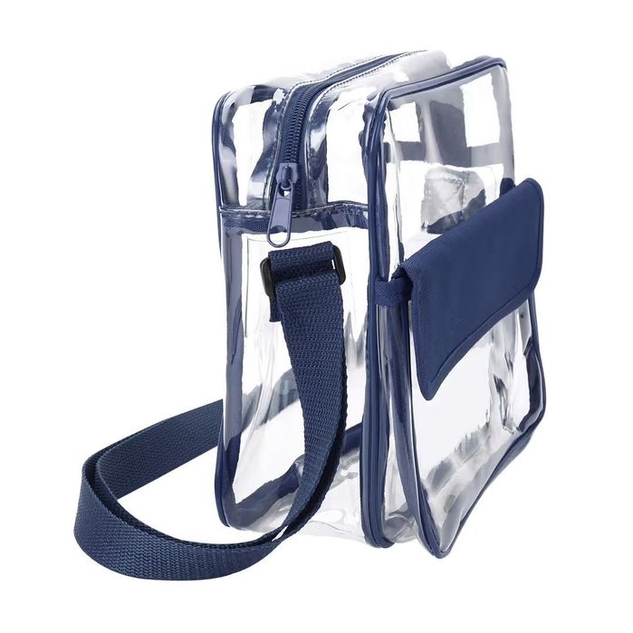 Geantă Crossbody Transparentă Impermeabilă Curea Reglabilă – Albastră
