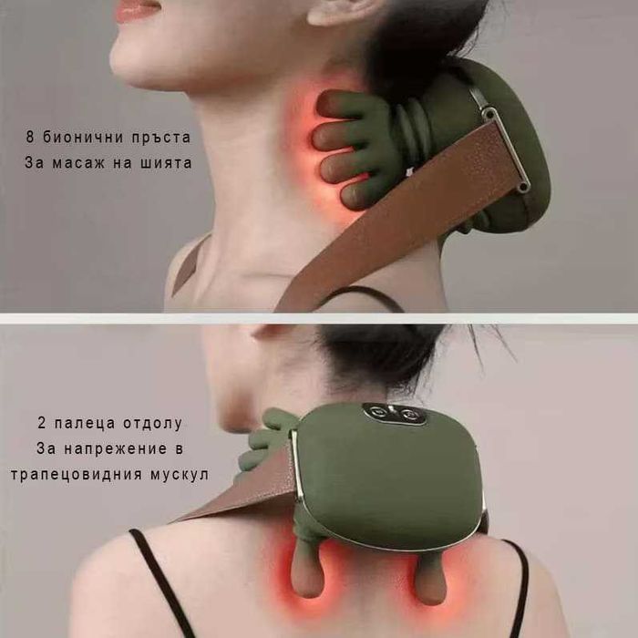 Шиацу масажор за врат и гърб с инфрачервено подгряване – Нов!