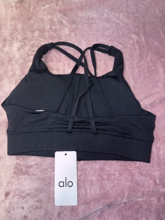 Bustiera S negru neagră Alo Yoga etichetă fermoar sport sală nou noua