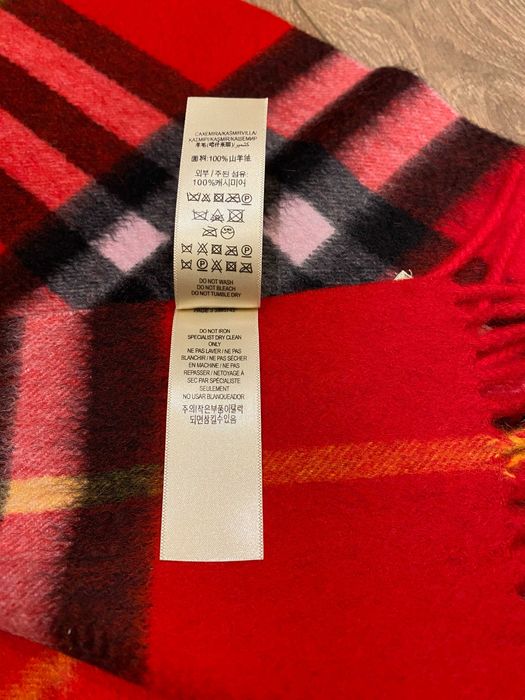 ОРИГИНАЛЕН BURBERRY Parade Red Check, кашмирен шал