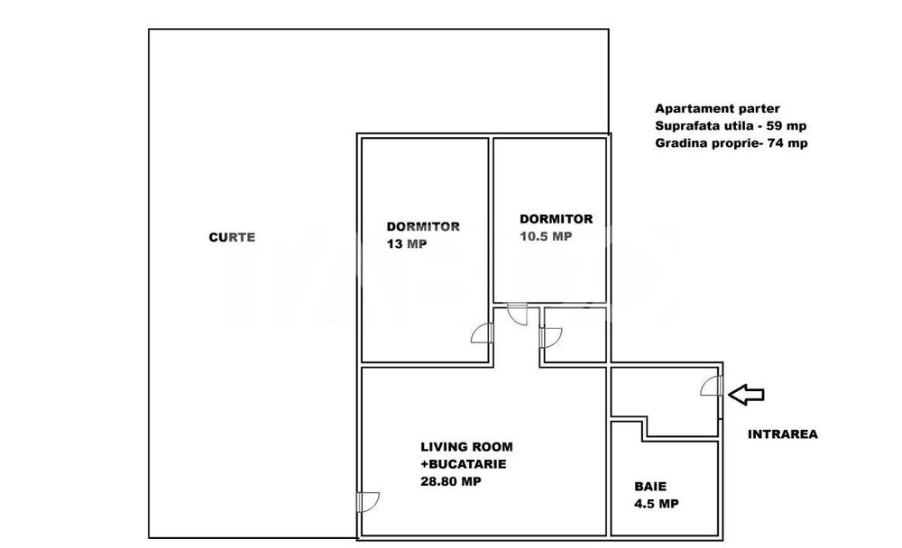 Apartament de vanzare 3 camere 2 bai gradina 74mp si parcare Selimbar
