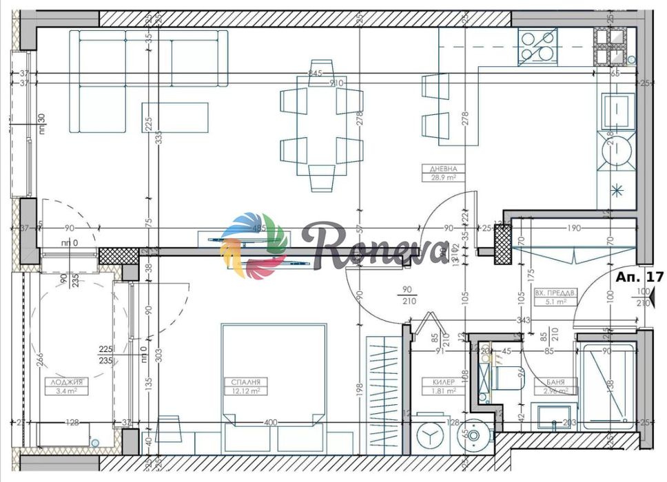 Продава се Двустаен апартамент в Варна, Младост 2 - 75 кв.м за 1400 €/кв.м - Снимка #3