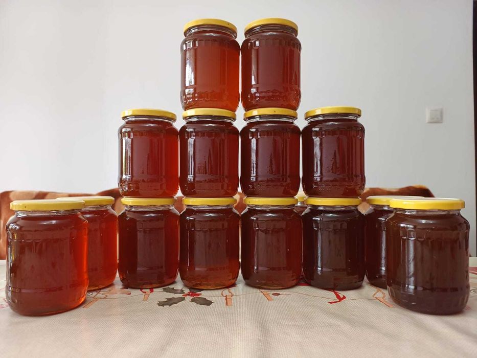 Vând miere naturala de albine + rame cu faguri cu miere