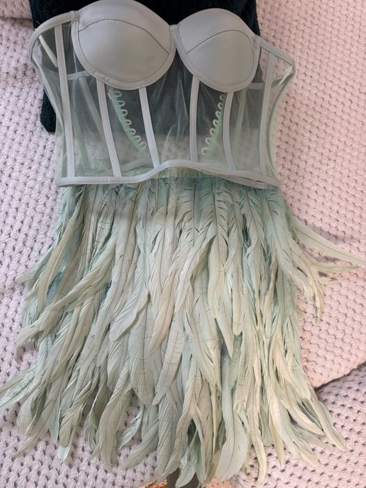 Rochie de ocazie cu pene