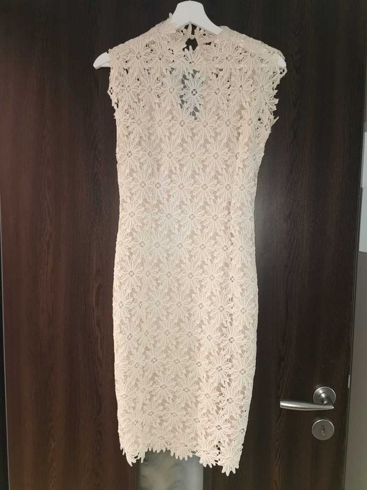 Rochie brodata crem 34/xs