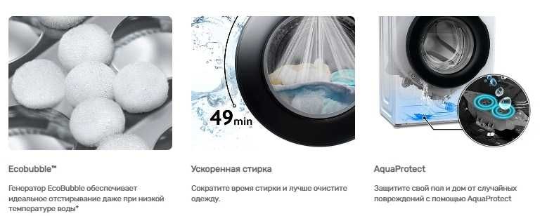 Стиральная Машина SAMSUNG 8 кг WW80AAS22AE Inverter Ecobubble Steam