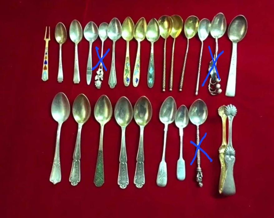 Ложки  серебряные