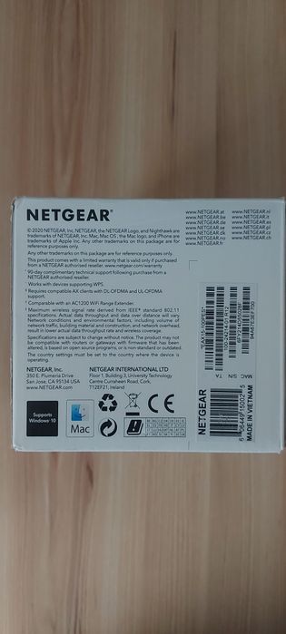Extender WI-fI Netgear 4-stream WiFi Mesh Extender AX1800, wifi 6.