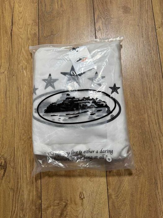 Corteiz 5 Starz Alcatraz Puff Print White Hoodie