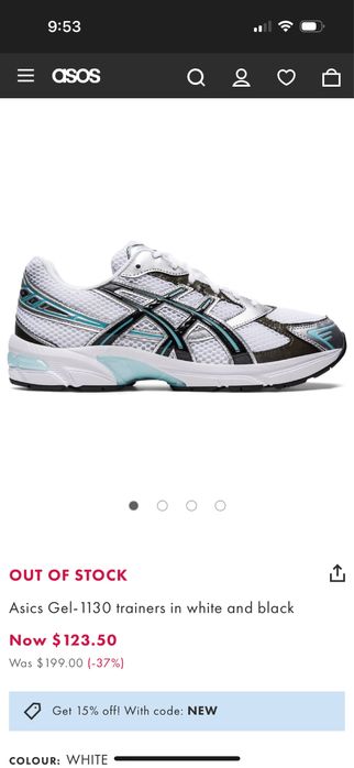 ASICS White & Pure Silver Gel 1130 Trainers